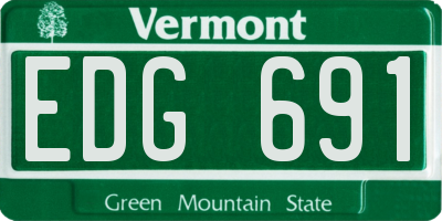 VT license plate EDG691