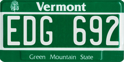VT license plate EDG692