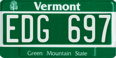 VT license plate EDG697