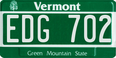 VT license plate EDG702