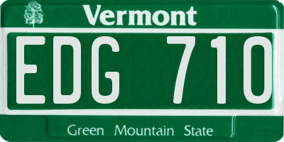 VT license plate EDG710