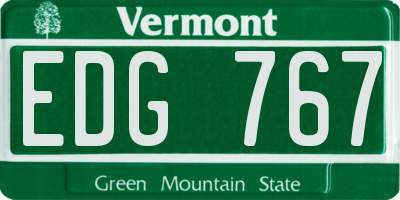 VT license plate EDG767