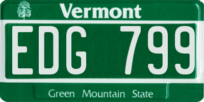 VT license plate EDG799