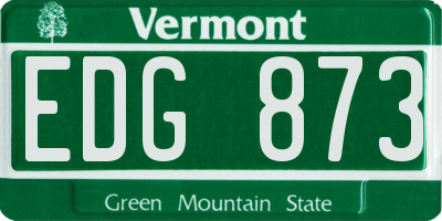 VT license plate EDG873
