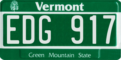 VT license plate EDG917