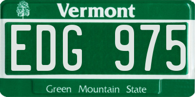 VT license plate EDG975