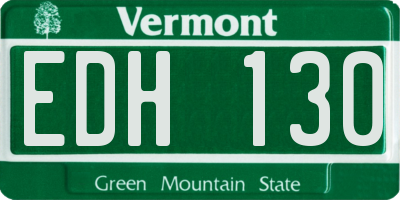VT license plate EDH130