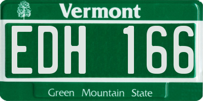 VT license plate EDH166