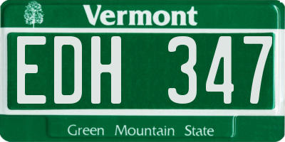 VT license plate EDH347