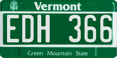 VT license plate EDH366
