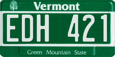 VT license plate EDH421