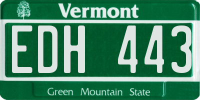 VT license plate EDH443