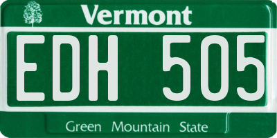 VT license plate EDH505