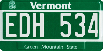 VT license plate EDH534