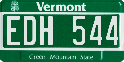 VT license plate EDH544