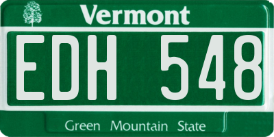 VT license plate EDH548