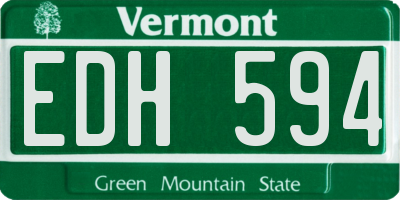 VT license plate EDH594
