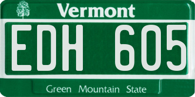 VT license plate EDH605