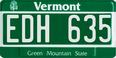 VT license plate EDH635