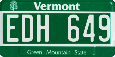 VT license plate EDH649
