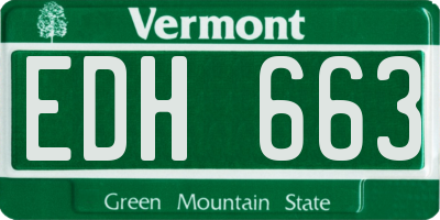 VT license plate EDH663