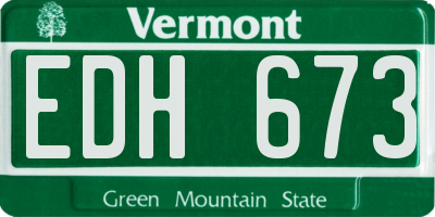 VT license plate EDH673