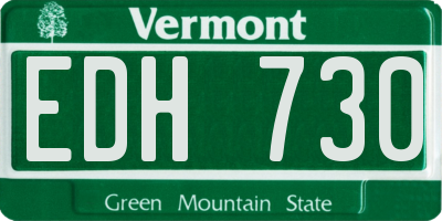 VT license plate EDH730