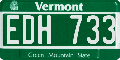 VT license plate EDH733