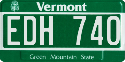 VT license plate EDH740