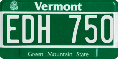 VT license plate EDH750