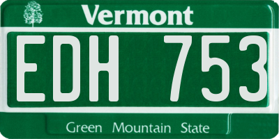 VT license plate EDH753