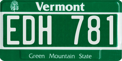 VT license plate EDH781