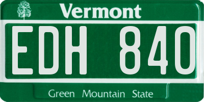VT license plate EDH840