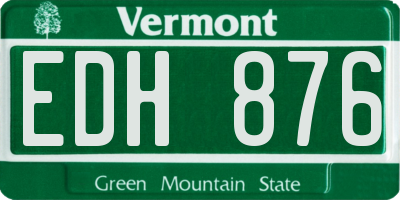 VT license plate EDH876