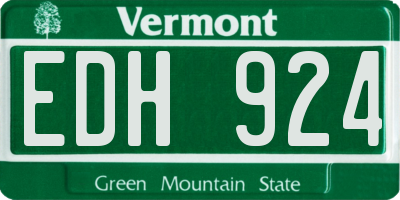 VT license plate EDH924