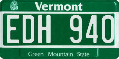 VT license plate EDH940
