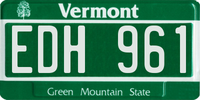 VT license plate EDH961