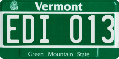 VT license plate EDI013