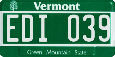VT license plate EDI039