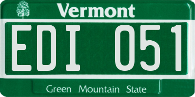 VT license plate EDI051