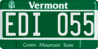 VT license plate EDI055