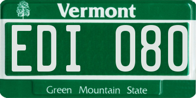 VT license plate EDI080