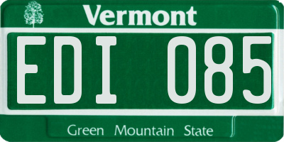 VT license plate EDI085