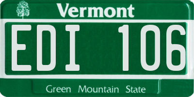 VT license plate EDI106