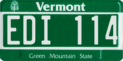 VT license plate EDI114