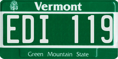 VT license plate EDI119