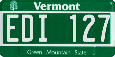 VT license plate EDI127