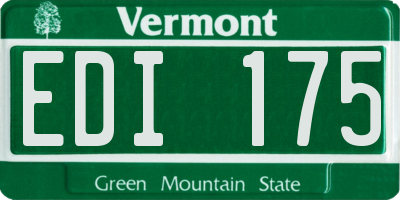 VT license plate EDI175