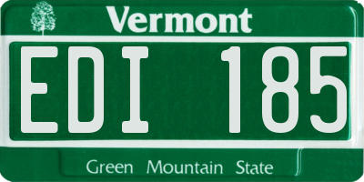VT license plate EDI185