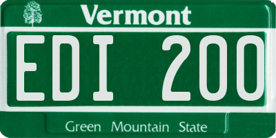 VT license plate EDI200